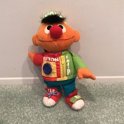 Sesame Street Ernie 14 inch plush dress me upTyco: zip, Botton, Tie, rip and snap 1995
