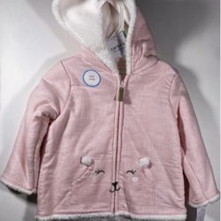 NWT Carter’s cozy pink hooded cotton and polyester jacket/coat for 18 month old
