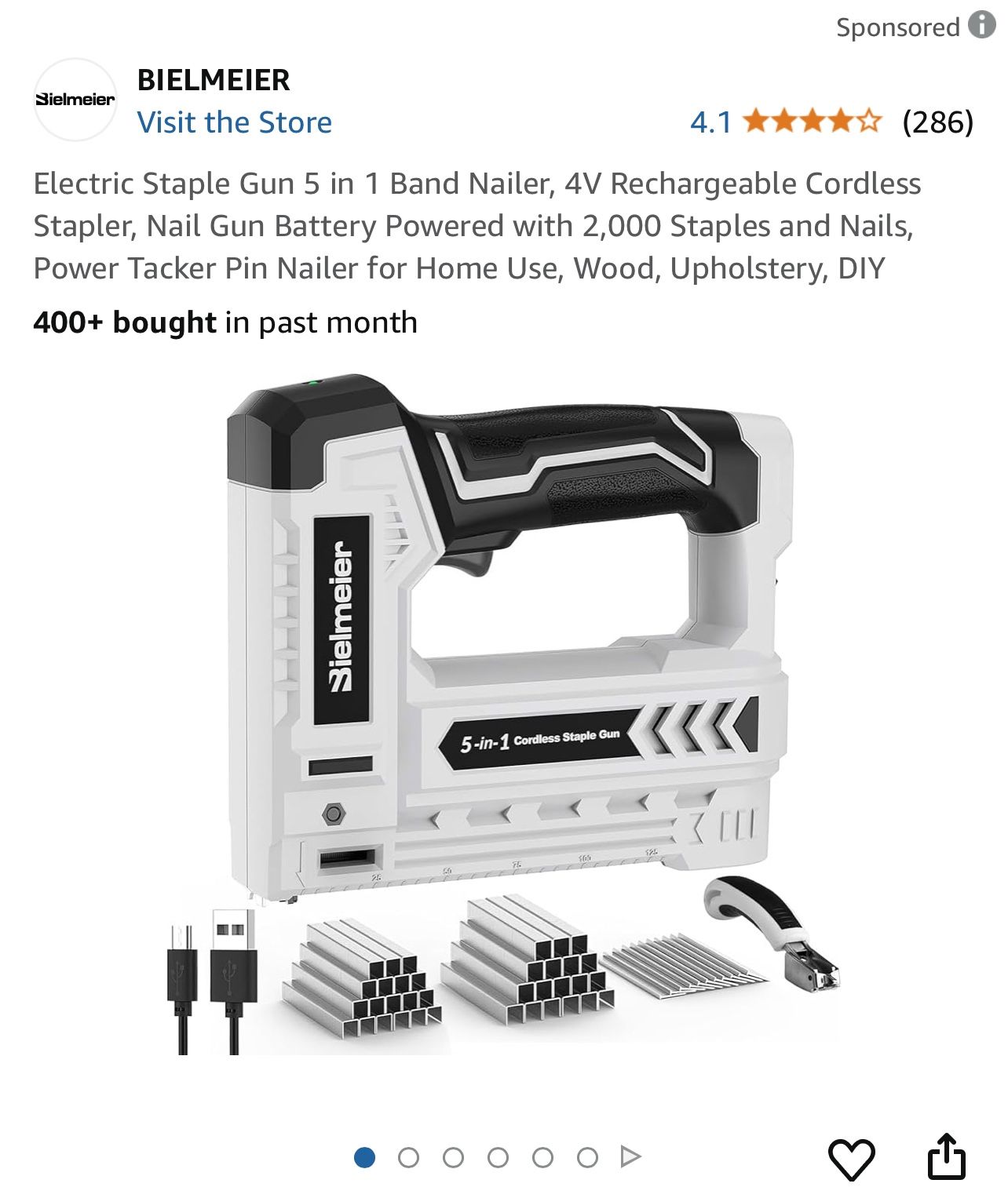 Electric Staple  Gun 5 In 1 Band Nailer 