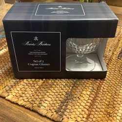 NEW Brooks Brothers Crystal Cognac Glasses