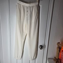 DONNI. Sweater Henley Sweatpant – Creme XS