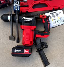 ✅ NEAR NEW: Bauer 20V Brushless SDS-Plus Rotary Hammer + 8Ah Battery & NEW 12Ah Battery