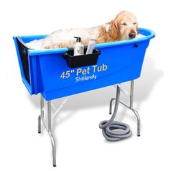 SHELANDY Pet Grooming Bathtub Dog Wash Station, Blue, 45-in