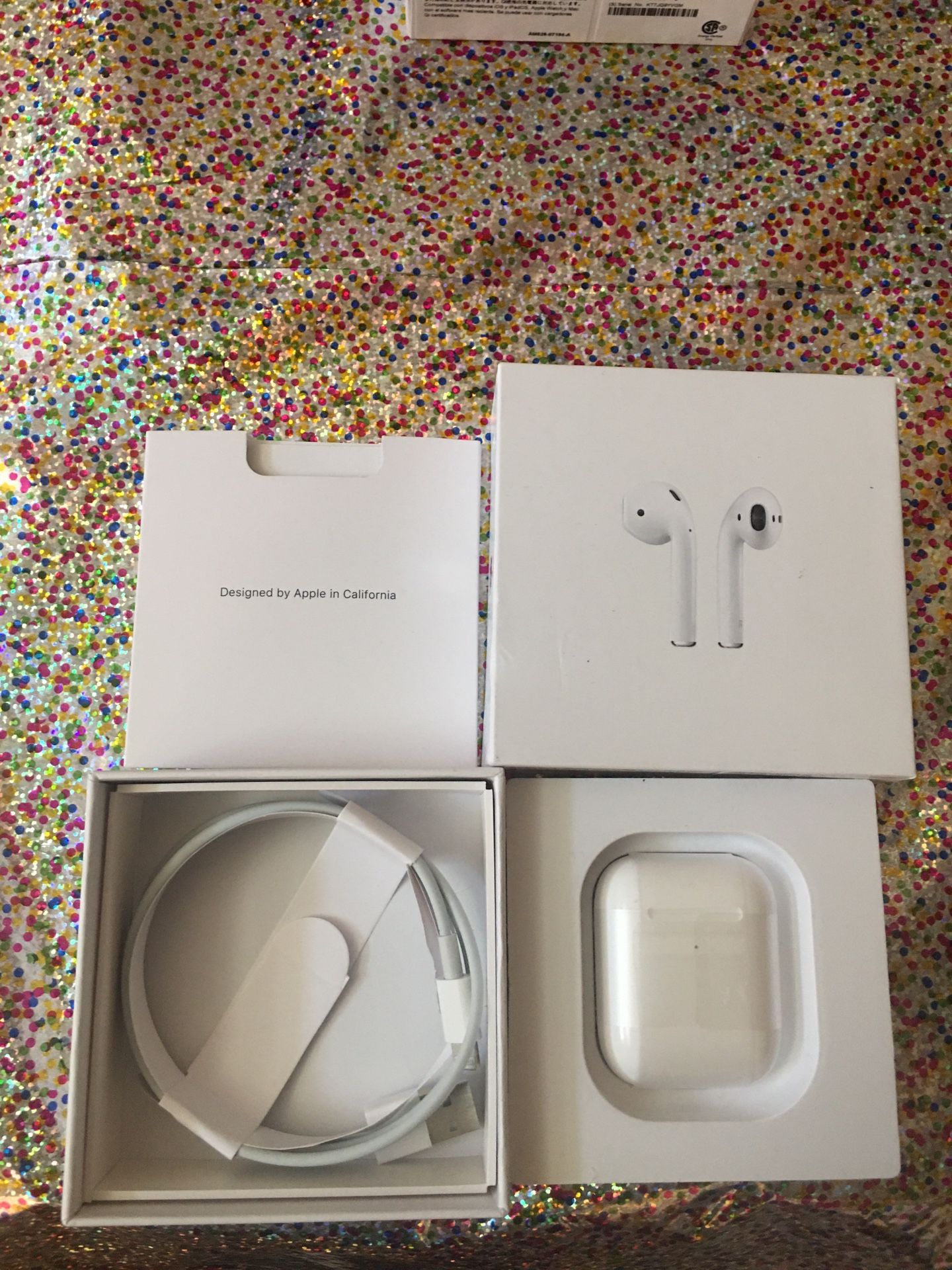 Brand New 1st Gen AirPods Condition: Brand new, only opened for a picture Price: $70 Includes: AirPods, charging case, original box Authenticity: 100