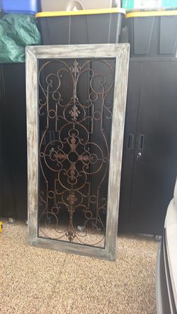 Framed Wrought Iron Scroll Wall Decor