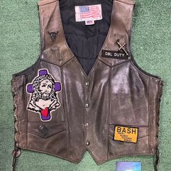 Vintage 1980s Christ rider motorcycle patch vest