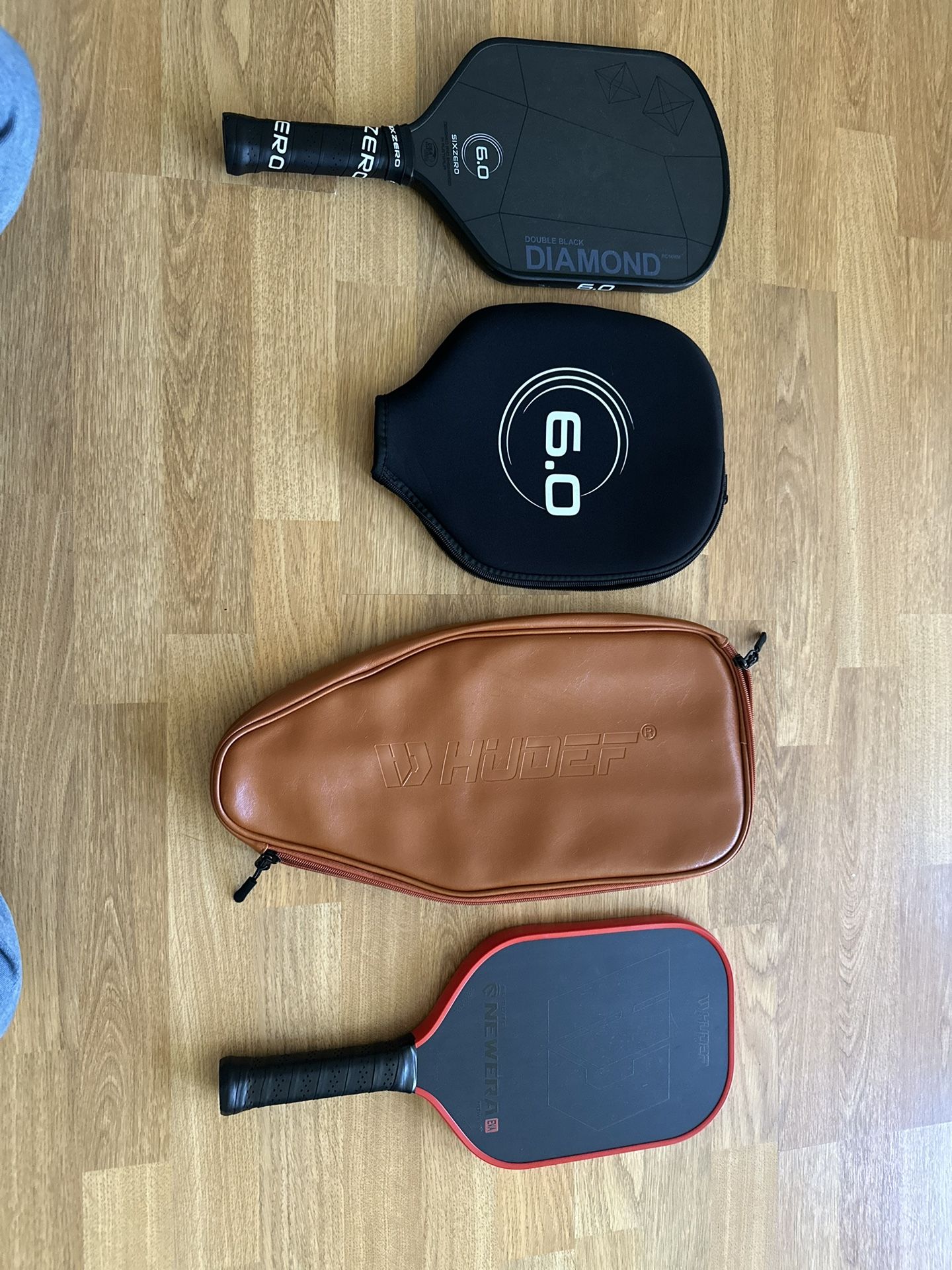 DBD Six Zero 14mm and Hudef NewEra EVA 16mm Pickleball Paddle Double Black Diamond 6.0
