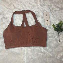 Clay Activewear Crop Halter Back Detail Top