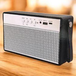 Throwback SonicWave Wireless Speaker Bluetooth FM Radio USB-C Rechargeable