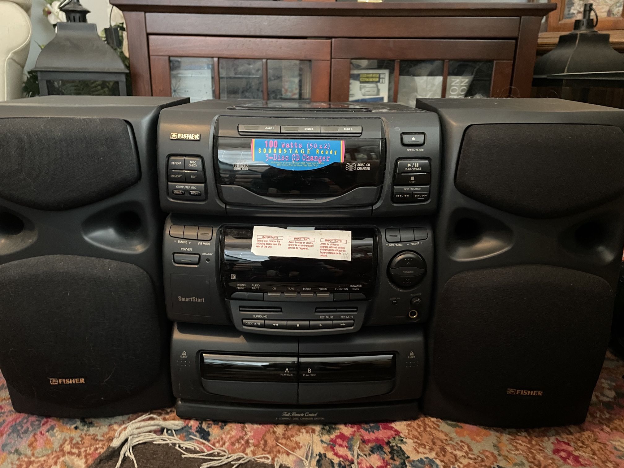 AM/FM Radio Disc Player, Double cassette With Two Speakers