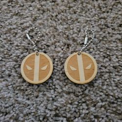Deadpool Wooden Hangtags Keychain Charm