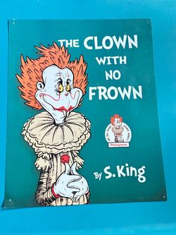 Pennywise IT The Clown With No Frown S. King Parody Art Print small poster