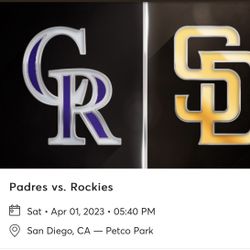 San Diego Padres vs Colorado Rockies Petco Park 2 Tickets 