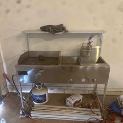 Commercial Taco Grill With Steam Pan And Double Basket Fryer