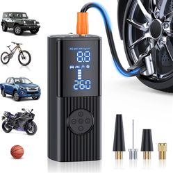 Tire Inflator Portable Air Compressor-180PSI & 25000mAh Portable Air Pump, Accurate Pressure LCD Display, 3X Fast Inflation for Cars