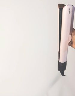 Bronze - Pink Dyson hair straightener styling tool