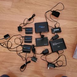 Lot 7 HDMI Vga Converter Extender Over Ethernet  Transmitter Receiver Converter
