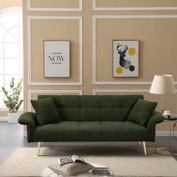 70.1 "futon sofa bed, convertible double sofa bed with folding armrests 