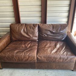 Restoration Hardware Maxwell Leather Sofa 