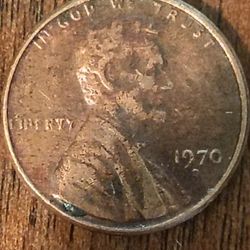 1970 D Penny With 2 Y's