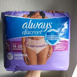 Always Discreet Women Underwear Size Large 17 Pack