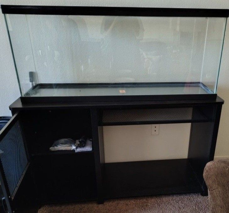 Fifty gallon fish tank and fifty Inch fish. Stand