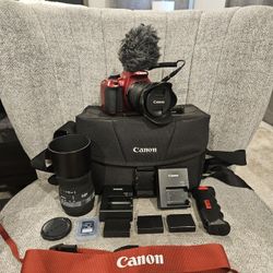 CANON 1200D EOS Rebel t5 -- DSLR --2 lenses -- hot mic -- and more