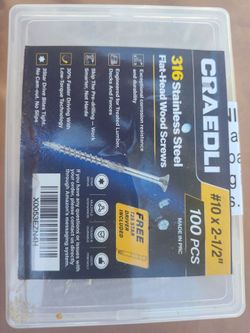 #10,  2.5" , 316 stainless steel deck screws.