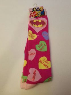 Batman themed valentines day socks adult women's new DC Comics hero superhero
