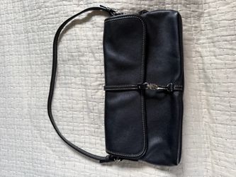Vintage Black Leather Coach Bag