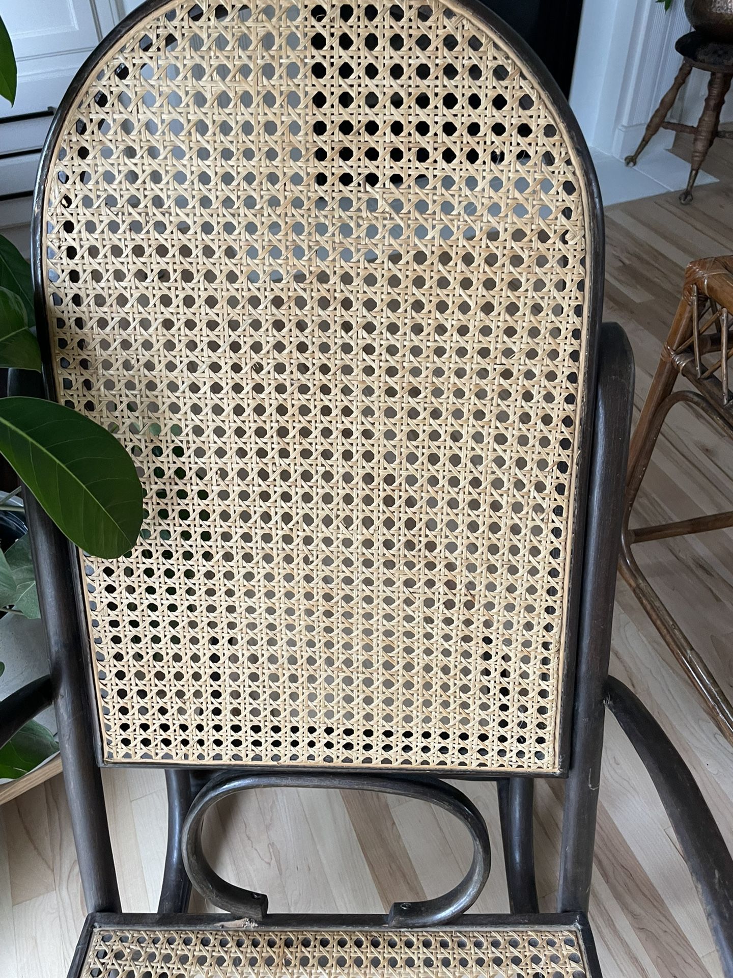 Bentwood Cane And Wooden Full Size Rocking Chair