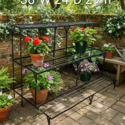 Can Deliver 65‑Year‑Old Vintage Metal Plant Stand 3 tier rack Shelf patio balcony Garden organizer
