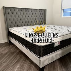 NEW KING BED FRAME WITH MATTRESS