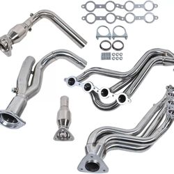 For 1(contact info removed) GMC/Chevy 1(contact info removed) 5-PC SS Exhaust Header+Y-Pipes GMT800 V8