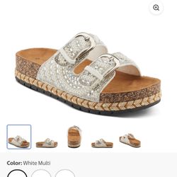 Patrizia Kids PEARLINE Beaded Slide Cork Wedge Sandals