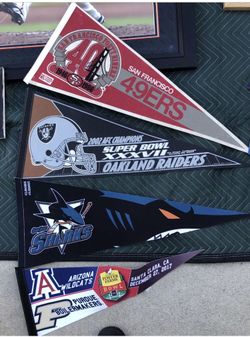 Lot Of 8 Sports Pennant NFL NCAA NHL MLB