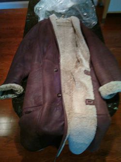 Authentic Aspen full-length leather ski coat