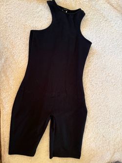 Black Sleeveless Unitard Romper