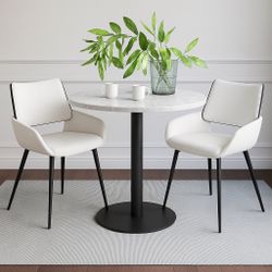 24” Faux Marble Dining Table With Chairs