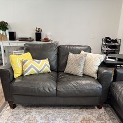 Leather Sofa + Loveseat Set