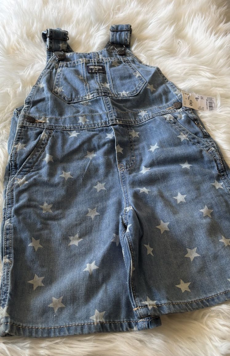 New! OshKosh B’Gosh Star Toddler Overalls *5T