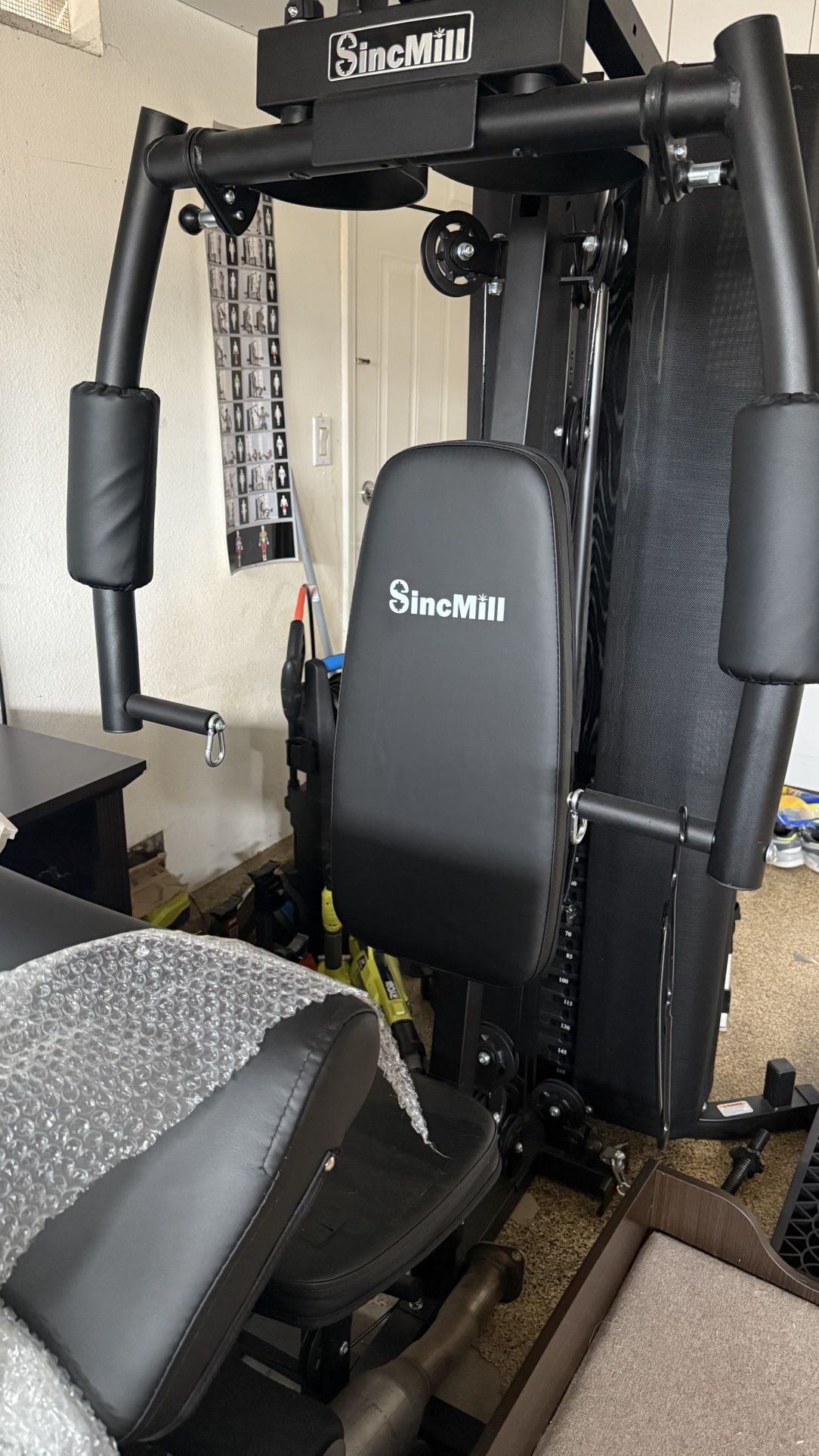 SincMill Home Gym Multifunctional Full Body Workout Equipment for Home Exercise Fitness 160lbs