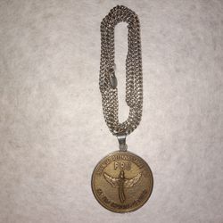 Sterling Silver Necklace And Medal
