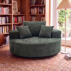 New 360 Swivel 55” Oversized Chair. Chenille Beige, Grey, Green. 55x55x26H. Free Delivery!