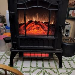 Mainstays 3D Electric Heater Stove with Life-like Flame, Black Infrared portable 