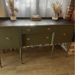 Olive Green Console table Cabinet 