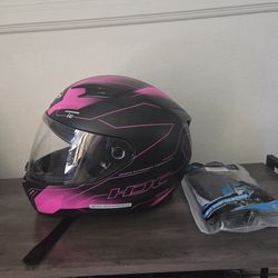 HJC Pink motorcycle helmet