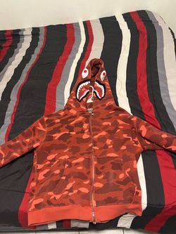 Bape red zip up