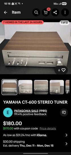 YAMAHA CT-600 STEREO TUNER
