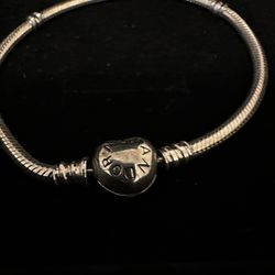 Pandora Bracelet  w/heart clasp